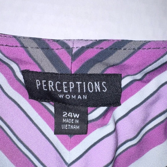 Perceptions Woman Black Draped Top with Side Tie – Size 24W – Stretch Blouse - Picture 11 of 11